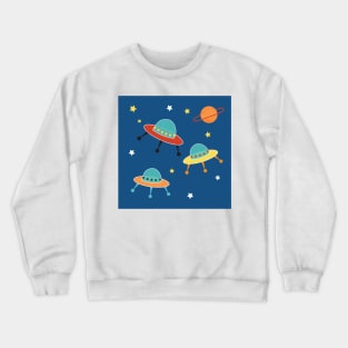 fun flying saucers Crewneck Sweatshirt